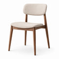 Sedia in legno e tessuto poliestere beige 45x55x80 cm