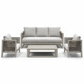 Set da giardino 4 pezzi in alluminio e poliestere grigio
