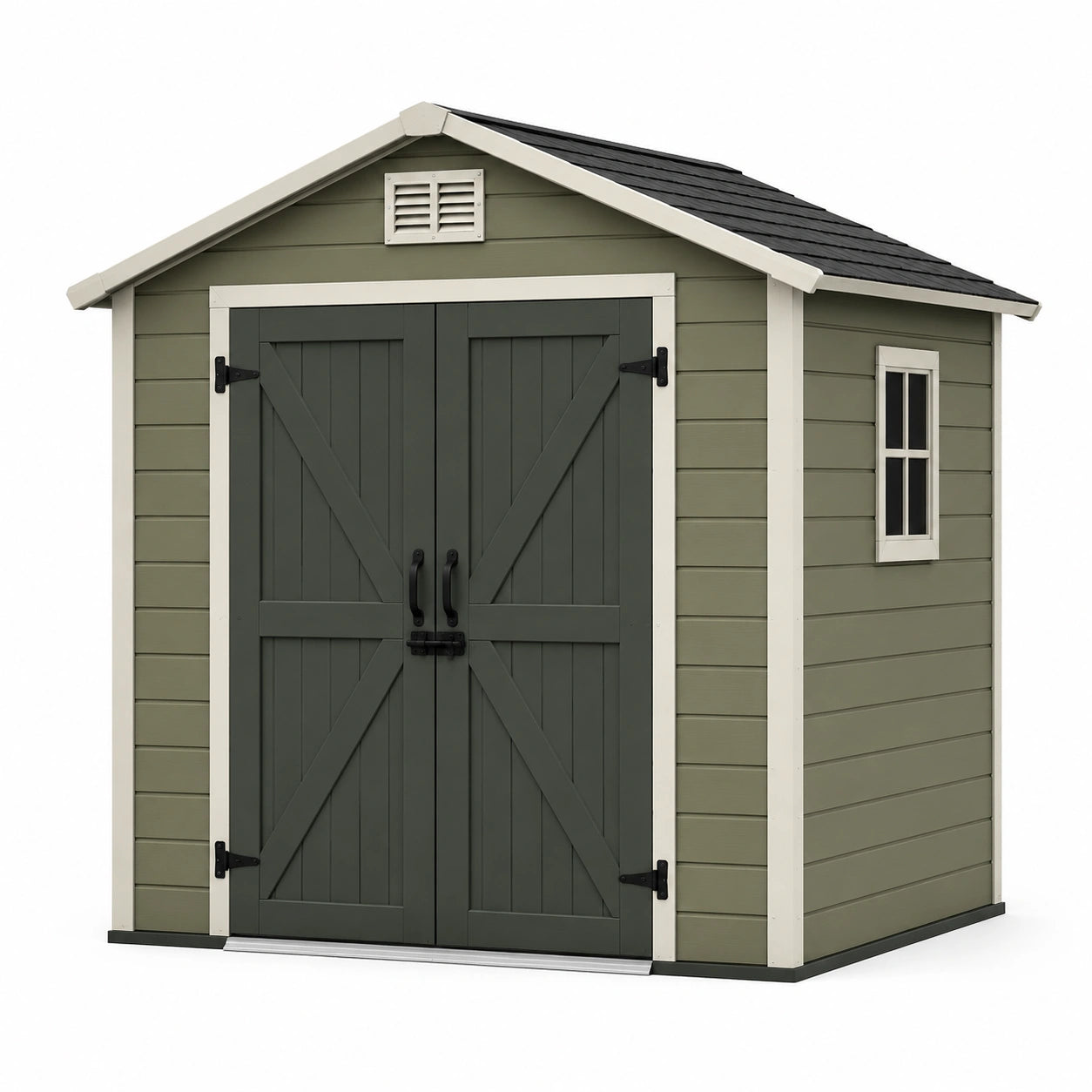 Capanno da Giardino in Resina Verde e Grigio 200x130x215 cm