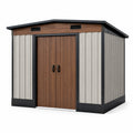 Capanno da Giardino in Metallo con Porte in PVC 240x180x200 cm