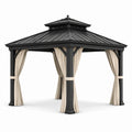 Gazebo in Alluminio con Tende in Poliestere