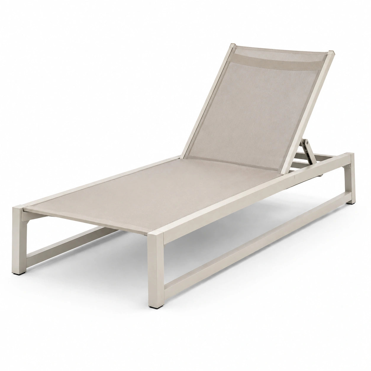 Lettino prendisole in alluminio e textilene beige