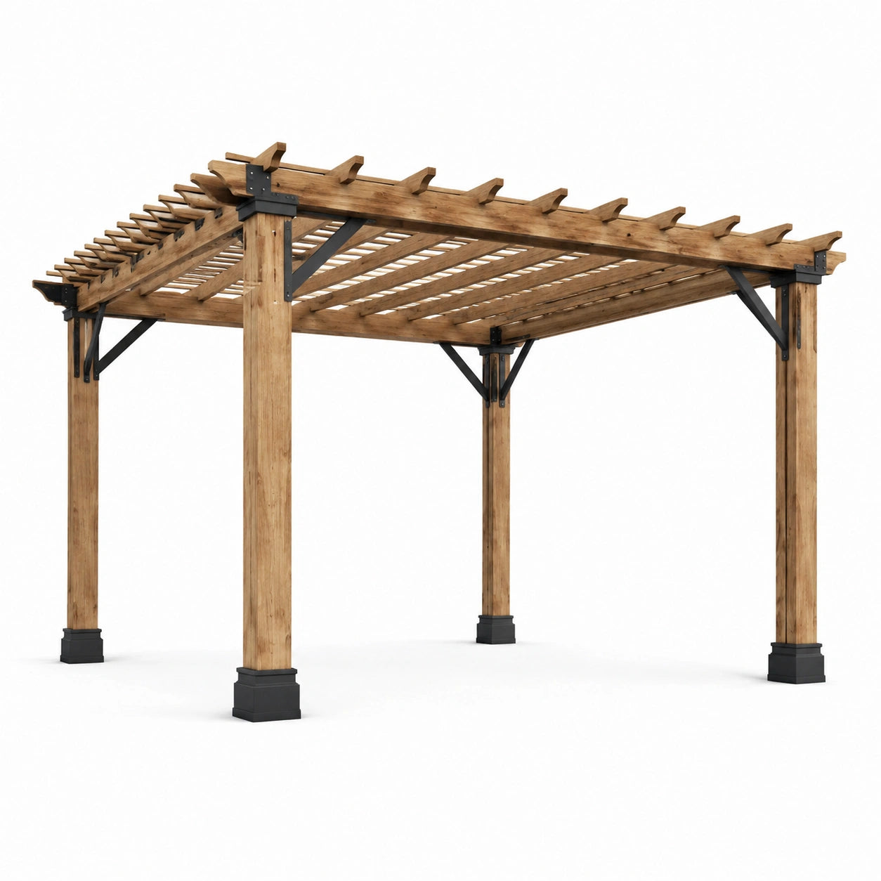 Pergolato in legno e metallo 300x300x250 cm
