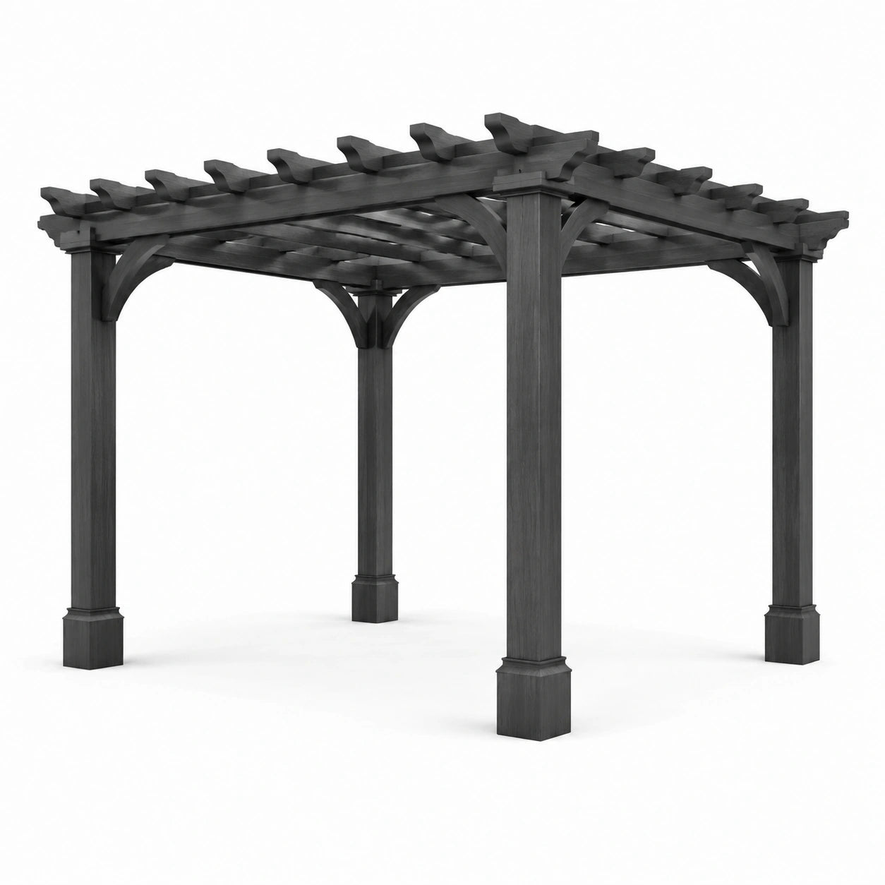 Pergola in legno di pino massello grigia 300x300x230 cm